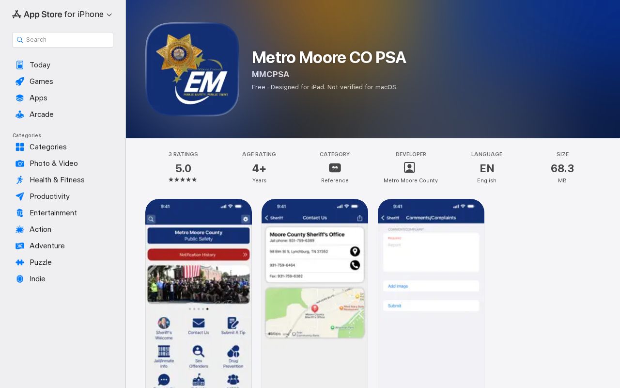 Moore County official app used to check recent arrest information