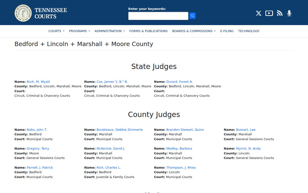 Official court disposition pathway after a Moore County arrest