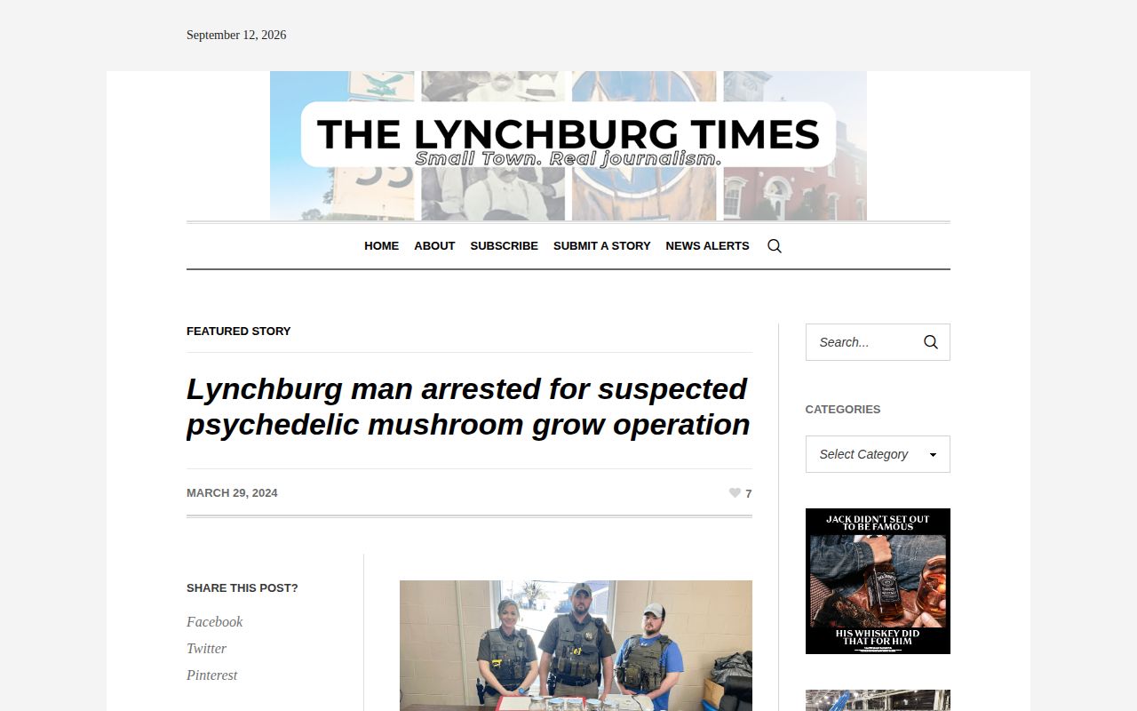 Local reporting example for Lynchburg recent arrests